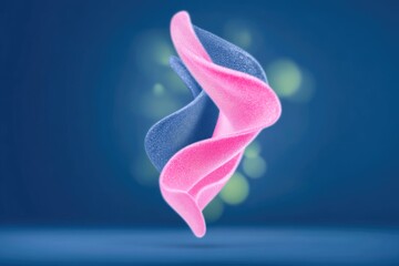 Poster - Abstract Pink and Blue Swirling Forms on Dark Background