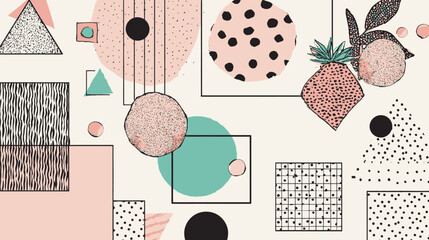 Poster - Geometric forms scatter abstract decorative graphic pattern