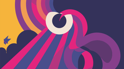 Poster - Abstract shapes flow dynamically above dark forms design