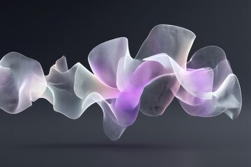 Poster - Abstract Wave Flowing Mesh in Dark Color Scheme
