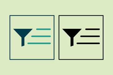 Fototapete - Filter icon. icon related to UI elements. suitable for web site, app, user interfaces,element, printable etc. solid icon style. simple vector design editable