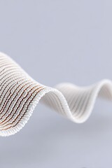 Poster - Abstract White Fabric with Brown Lines and Ripple Texture