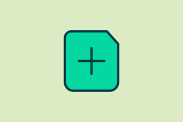 Poster - Add icon. icon related to UI elements. suitable for web site, app, user interfaces,element, printable etc. flat line icon style. simple vector design editable