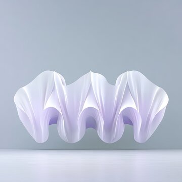 Abstract Lavender Wave Pattern:  Soft Fabric Drapes in Minimalist Setting