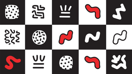 Poster - Abstract shapes contrast patterns illustrate backdrop visual designs