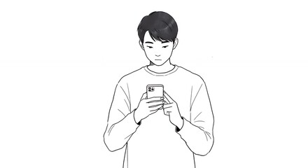 Person using smartphone illustration