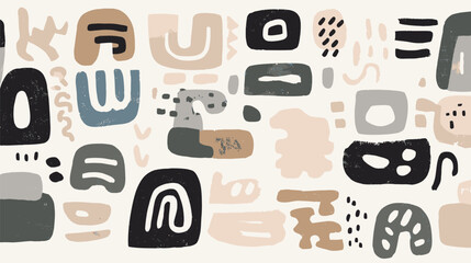 Poster - Abstract shapes display randomness on creamy background artfully