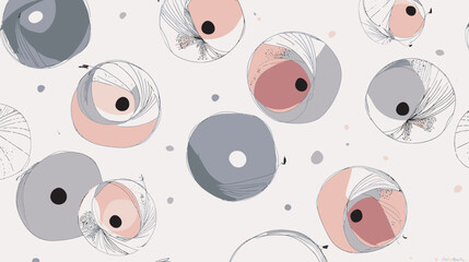 Poster - Abstract shapes float gracefully amidst subtle pastel backgrounds scene