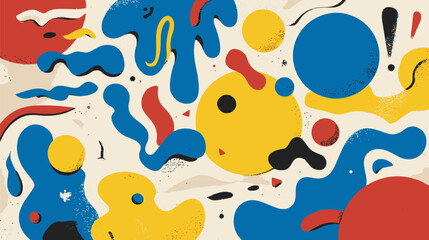 Poster - Abstract shapes float in colorful chaotic backgrounds vector art