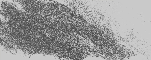 Poster - Abstract expression of movement using textured black grains during creative artwork session