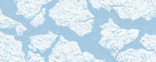Aufkleber - Frozen landscape reveals ice floes drifting across a serene river under the soft winter sun in a tranquil, remote environment