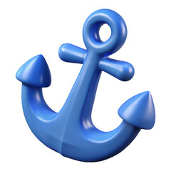 Poster - Three dimensional render of a blue cartoon anchor