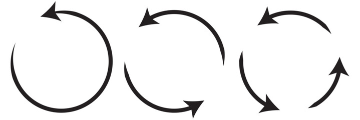 Fototapete - circle arrows icon set. round reload sign, repeat icon, refresh icon, rotate arrow icon sign and sym