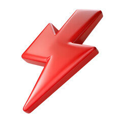Leinwandbilder - 3d realistic red lightning bolt icon render