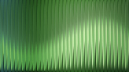 Poster - Green gradient ribbed glass background with wave texture. Vertical metal reed window pattern with 3D light lines and fluted plastic. Frosted industry plate with premium polycarbonate.