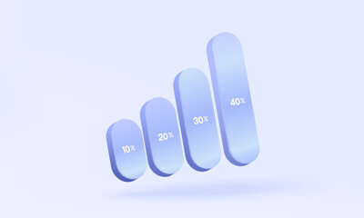 Poster - Graph up statistics financial with number percentage grow investment Data analytics Optimization growth stock trading market technology business development concept. 3D vector icon illustration