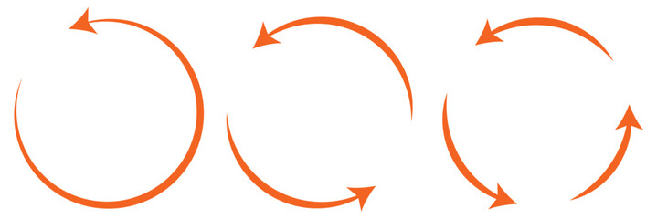 Poster -  Set of circle arrow icon. Rotate arrow and spinning loading symbol. Circular rotation loading elements, redo process. Vector set of circle arrows isolated on white background. 