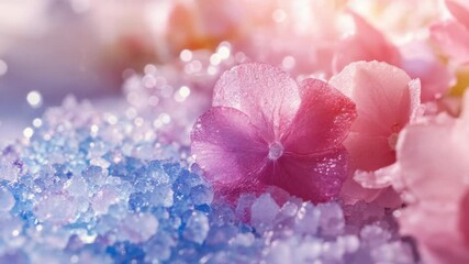 Poster - A pink flower sits atop a pile of sugar