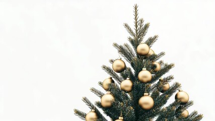 Poster - A beautifully decorated Christmas tree with gold ornaments and lights