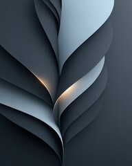 Poster - Dark Gray Abstract Background with Metallic Layers and Subtle Glow