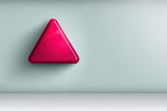 Red Triangle on Soft Green Wall