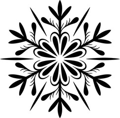 Poster - Snowflake vector black and white winter christmas design element isolated decoration ornate frost ice crystal 100 editable stock vector illustration