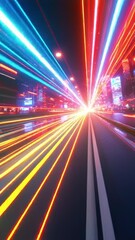 Poster - Abstract Colorful Light Speed Animation Background