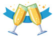 © vectorart092 - Toasting with Champagne Glasses Vector Illustration for Celebration Party and Wedding