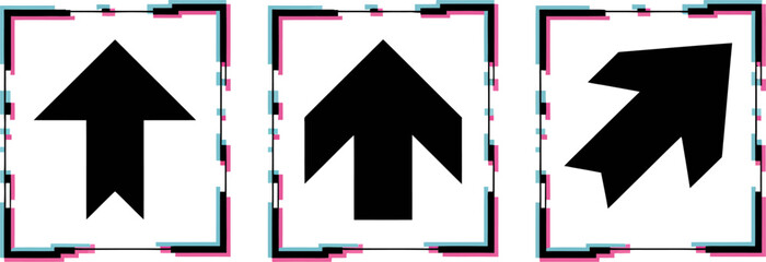 Aufkleber - Arrow direction sign up forward right navigation pointer symbol guide orientation graphic design icon editable stock vector illustration