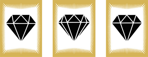Poster - Diamond vector illustration graphic design element gem stone jewelry luxury symbol precious treasure icon art editable stock vector illustration