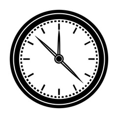 Poster - Black and white clock face illustration showing accurate time management and deadline concept design