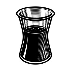 Poster - Isolated traditional turkish tea glass vector illustration for beverage and drink designs usage