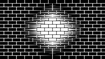 Poster - Abstract brick wall background vector design with illusion effect for modern art and wallpaper ideas editable stock vector illustration
