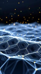 Fototapete - Exploring a vibrant landscape filled with intricate networks and glowing elements, showcasing the essence of technology and connectivity
