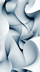 Poster - Soft curves and waves intertwine in blue and white, creating a fluid and elegant abstract design full of movement and depth