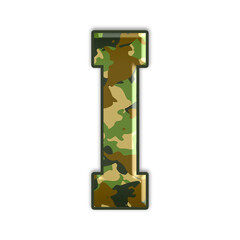 Poster - Alphabet with camouflage texture and embossed effect