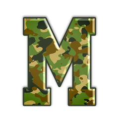 Poster - Alphabet with camouflage texture and embossed effect