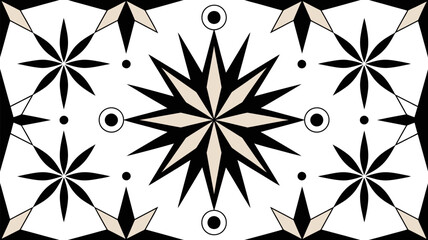 Poster - Geometric tile pattern design vector graphic background abstract starburst floral art deco illustration editable stock vector illustration