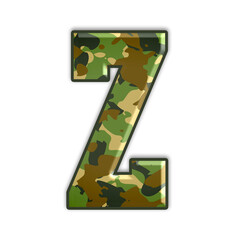 Poster - Alphabet with camouflage texture and embossed effect