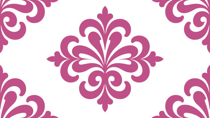 Poster - Stock photo of pink floral damask pattern on black background vector design illustration wallpaper art print 1 editable stock vector illustration