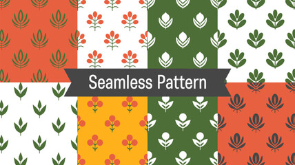 Poster - Seamless floral pattern vector design with nature inspired elements for backgrounds and textiles editable stock vector illustration