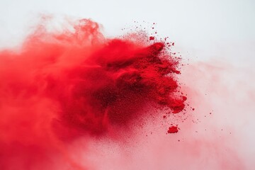 Poster - swirling red powder creates dynamic visual effect in abstract display, red powder material circling 