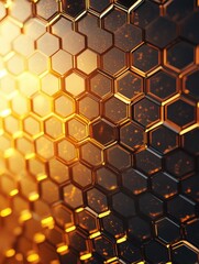 Poster - Abstract geometric background with a honeycomb pattern and a soft glow.