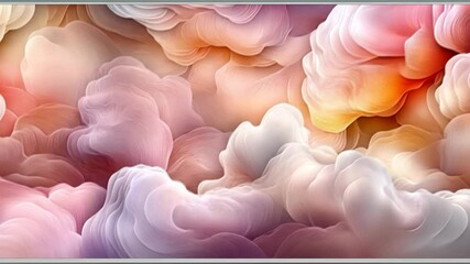 Poster - Swirling pastel colors blend in a captivating display of ethereal clouds that create a dreamlike atmosphere