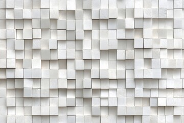 Poster - Mosaic of white cubes forms an abstract seamless background with a modern design aesthetic, Mosaic of white cubes Abstract background Seamless 3D Render