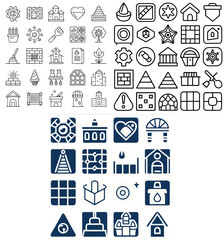  building wale icon set design 