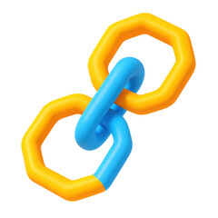 Aufkleber - 3d icon of interlocked plastic links in vibrant colors, showcasing modern design and creativity in digital art for use in web applications and graphic projects.