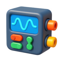 Aufkleber - colorful 3d icon in plastic style depicting an electronic device with buttons and a display illustrating various functions for technology and design