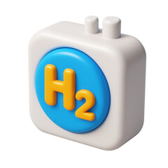 Aufkleber - 3d icon of hydrogen molecule in a playful plastic style, showcasing modern chemistry concepts and educational themes for scientific illustrations and learning materials