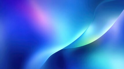 Poster - A blue background with a wave in the middle. The background is a deep blue color, and the wave is a mix of blue and green. The wave appears to be flowing and has a sense of movement
